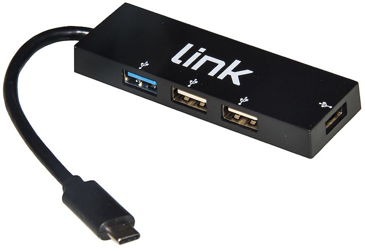 Hub USB 2.0 3porte (1*3.0 - 2*2.0) Connessione Type-C